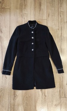 Czarny płaszcz płaszczyk S Zara