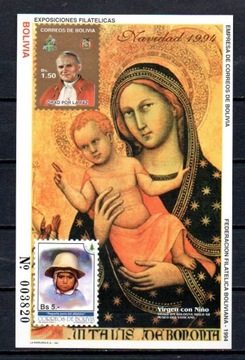 Boliwia 1994 rok - Papież Jan Paweł II Blok