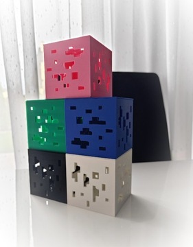 Minecraft lampka nocna 3xLED różne kolory baterie 