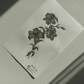 Ręcznie rysowane kwiaty kredkami