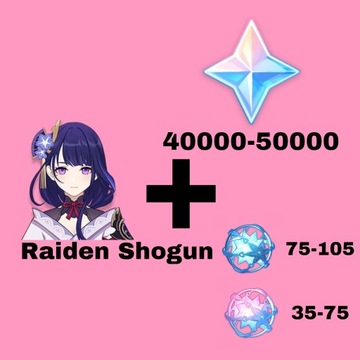 konto genshin Raiden Shogun+40000-50000 primogem