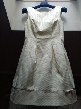Sukienka cytrynowo-beżowa