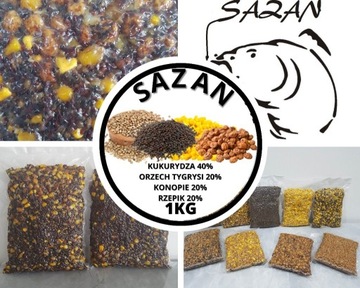 Kukurydza Orzech t. Rzepik Konopie MIX SAZAN Baits