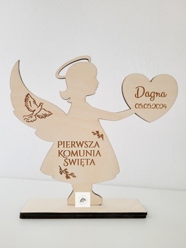 Drewniana statuetka Anioł z personalizacją 