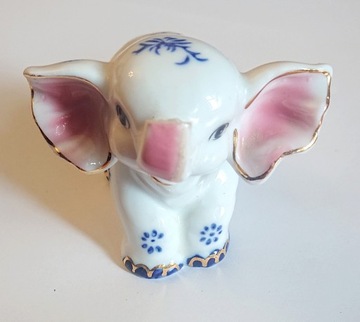 Słoń porcelanowy słonik porcelana średni figurka