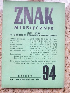 Znak miesięcznik nr 94 Zło i wina