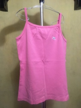 Różowa koszulka na ramiączkach bawełniana 146-152 