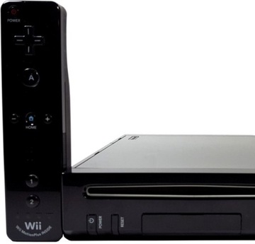 Nintendo Wii czarny Zestaw SoftMod HDMI