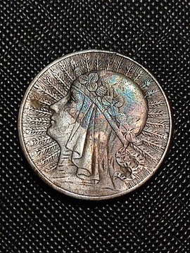 5 złotych 1932 głowa kobiety Polska wykopki monet