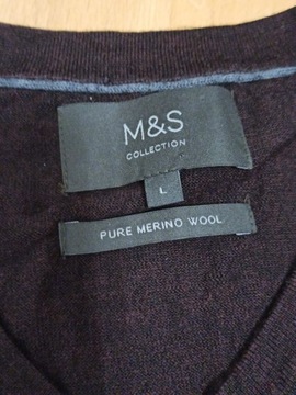 M&S 100% wełna delikatna sweter r.L wiosenny 