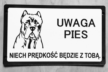 Tabliczka ostrzegawcza uwaga zły pies cane corso