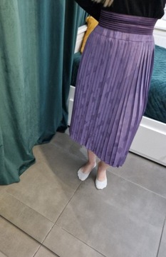 Fioletowa spódnica plisowana midi Vintage 
