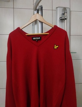 sweter sweterek czerwony XXL red Lyle&Scott class