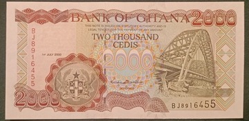 Ghana banknot 2000 cedis 2000 rok stan unc 