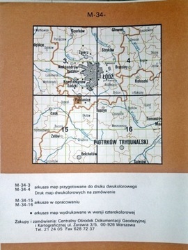 Mapa 1:10 000 woj. Łódzkie, Pabianice, Skotniki ..