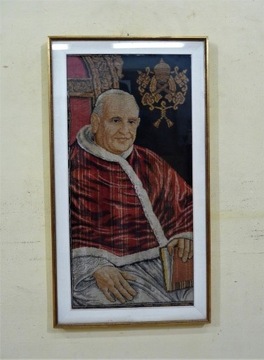 Duży gobelin kilim Papież Jan XXIII 107x59cm