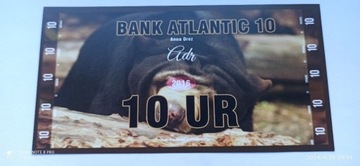 10 UR - Seria niedzwiedzie - Atlantic Bank - 2016