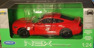 2015 FORD MUSTANG GT 1:24 WELLY CZERWONY