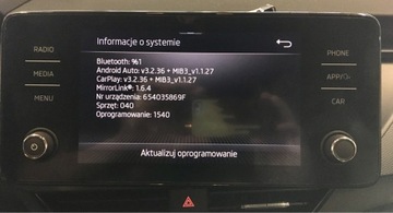 Oryginalne radio skoda scala kamiq