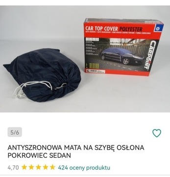 Antyszronowa mata na szybę, pokrowiec na samochód 