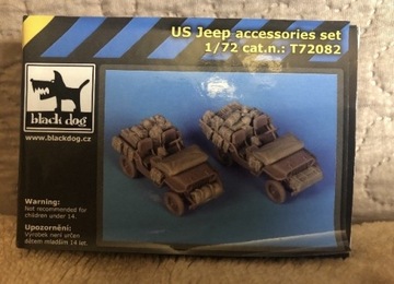 1:72 black dog U.S. Jeep accesories set
