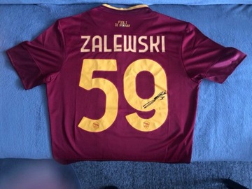 Nikola Zalewski - koszulka z autografem AS Roma