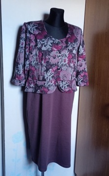 Sukienka w kwiaty dzianina r. 50