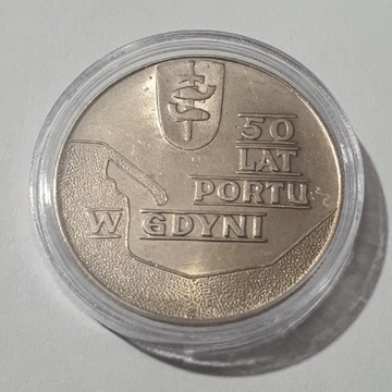 10 złotych 1972 50 Lat Portu w  kapslu Stan 1/-1