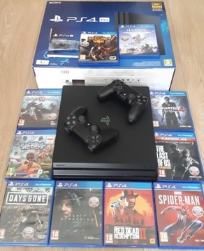 PS4 PRO 1TB+2 Pady+15 Gier