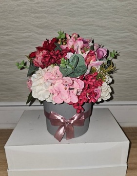 Flower box stroik duży Komunia Święta Dzień Mamy