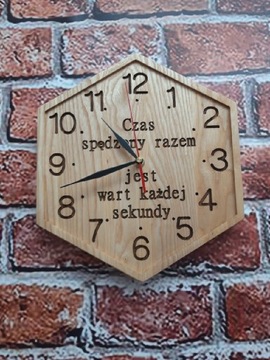 Zegar drewniany (jesionowy) ścienny 28cm