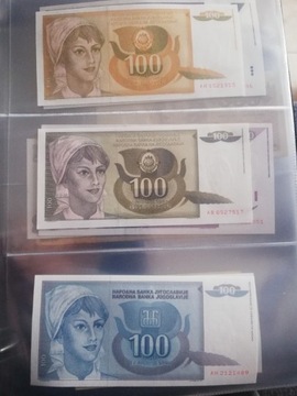 10 BANKNOTÓW JUGOSŁAWIA