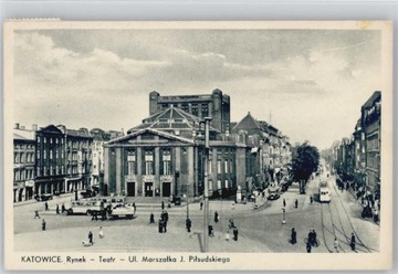 KATOWICE ul. Pilsudskiego rynek teatr 1937