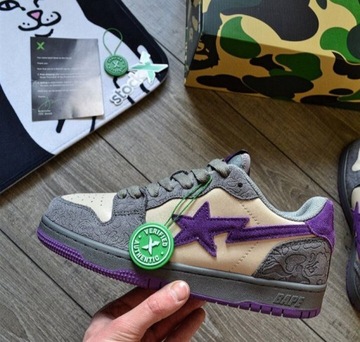 Buty A Bathing Ape Court Sta Mist Grey Purple NOWE