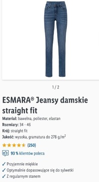 Spodnie jeansowe r. 42, niebieskie