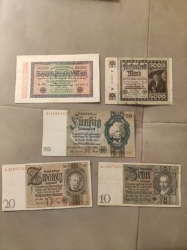Zestaw 5 banknotów  Niemcy