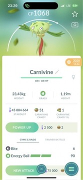 Pokemon GO - REGIONALNY Carnivine (wymiana)