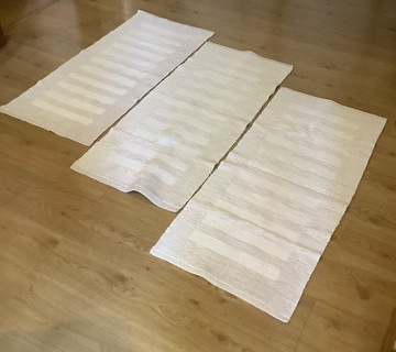3 dywaniki łazienkowe dwustronne 120cm x 54cm bawełna