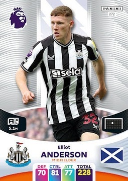 Elliot Anderson 272 Karta Panini Premier League 24