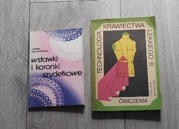 2 książki Krawiectwo i Wstawki i koronkiszydełkowe
