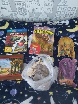 Dinozaury książki puzzle dinozaury szkielet dinozaura 