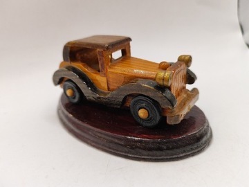 Samochód auto miniatura model drewniany retro unikat kolekcja 