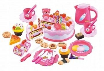 Zestaw urodzinowy - Tort do krojenia 80 elementów Tort urodziny 