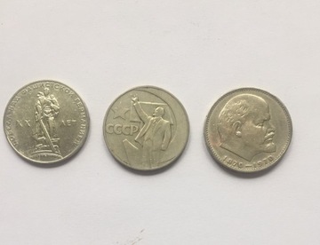 Zest.3szt1Rubel ZSRR1965,1967,1970,st.bardzo ładny