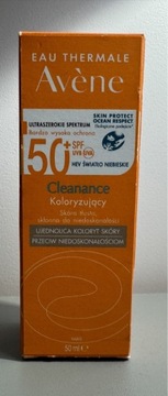 Avene UVA UVB cleanance koloryzujący spf50 ochrona słońce filtr 50 ml