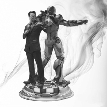 Figurka druk 3D żywica"Tony Stark & Iron Man"-12cm