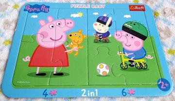 Puzzle 2+ Świnka Peppa ramkowe