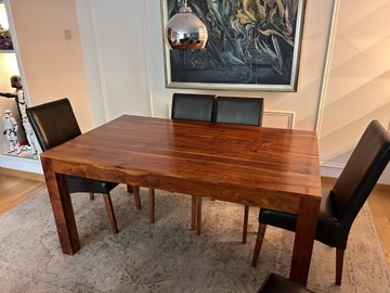 Stół do jadalni z drewna, drewniany stół 