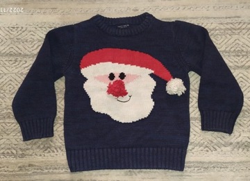 Sweter Next świąteczny 2-3 lata Mikołaj 