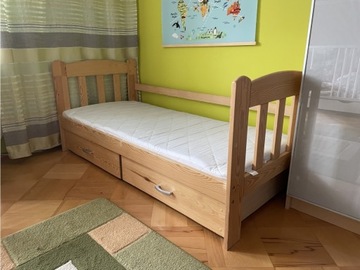 Łóżko dziecięce z barierką i szufladami 162cm